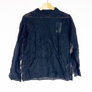 NEW Missoni Women's Wool Blend Maglia Crochet Knit Crew Neck Sweater Black Large